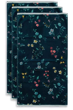 Clearance Pip Studio Badetuch Set/3 Les Fleurs Dunkel 55X100 Cm Blau