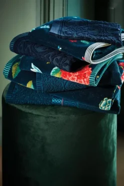 Clearance Pip Studio Badetuch Set/3 Les Fleurs Dunkel 55X100 Cm Blau