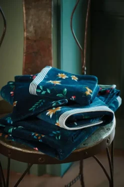 Clearance Pip Studio Badetuch Set/3 Les Fleurs Dunkel 55X100 Cm Blau