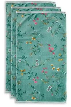New Pip Studio Badetuch Set/3 Les Fleurs 55X100 Cm Grun