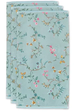 Hot Pip Studio Badetuch Set/3 Les Fleurs 55X100 Cm Blau