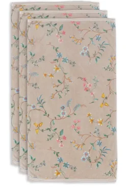 Hot Pip Studio Badetuch Set/3 Les Fleurs 55X100 Cm Khaki