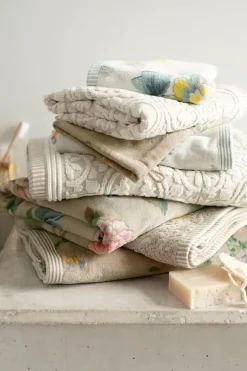 Hot Pip Studio Badetuch Set/3 Les Fleurs 55X100 Cm Khaki