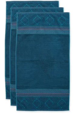 Clearance Pip Studio Badetuch Set/3 Soft Zellige Dunkel 55X100 Cm Blau