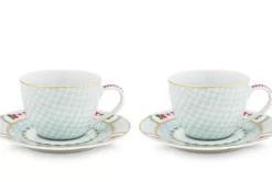 Pip Studio Blushing Birds Set/2 Espresso Tassen & Untertassen Weis