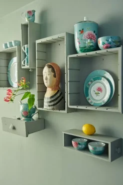 Clearance Pip Studio Blushing Birds Tee Set/4 Blau