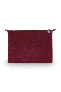 Pip Studio Flaches Necessaire Gross Samt Quiltey Days Rot