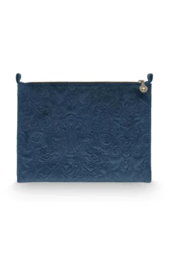 Hot Pip Studio Flaches Necessaire Gross Samt Quiltey Days Blau