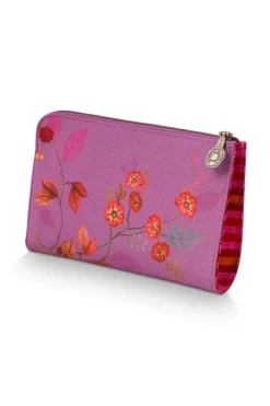 Pip Studio Flaches Necessaire Reisverschluss Kawai Flower Fuchsia