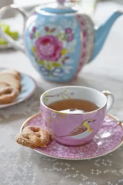 Hot Pip Studio Floral Teekanne Blau