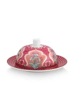 Online Pip Studio Flower Festival Butterschale Runden Deco Dunkel Rosa