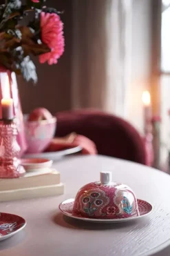 Online Pip Studio Flower Festival Butterschale Runden Deco Dunkel Rosa