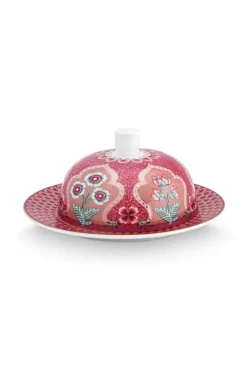 Online Pip Studio Flower Festival Butterschale Runden Deco Dunkel Rosa