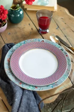 New Pip Studio Flower Festival Esteller Rot/Hellblau 26.5 Cm Mehrfarbig