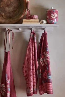 Discount Pip Studio Flower Festival Geschirrtuch Dunkel Rosa