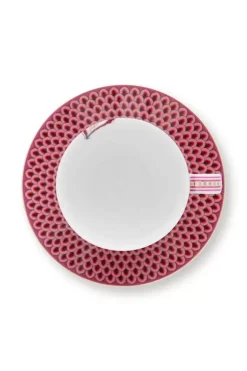 Pip Studio Flower Festival Set/2 Cappuccino Tasse & Undertasse Dunkelrosa