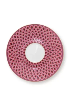 Discount Pip Studio Flower Festival Set/2 Espresso Tasse & Undertasse Dunkel Rosa