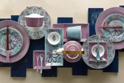 Clearance Pip Studio Flower Festival Set/4 Essteller Rot/Hell 26.5Cm Blau