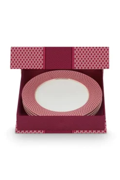 Online Pip Studio Flower Festival Set/4 Essteller Dunkel 26.5Cm Rosa