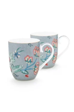 Hot Pip Studio Flower Festival Set/2 Tassen Klein Hell Blau