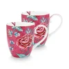 New Pip Studio Flower Festival Set/2 Tassen Xl Dunkel Rosa