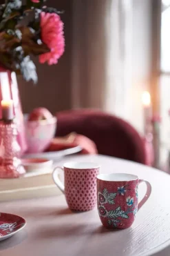 Outlet Pip Studio Flower Festival Tasse Klein Dunkel Rosa