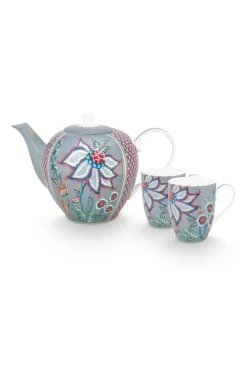 Best Pip Studio Flower Festival Tee Set/3 Gross Hell Blau