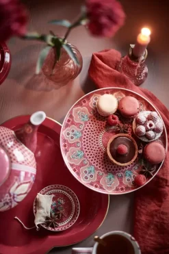 New Pip Studio Flower Festival Teebeutelablage Dunkel Rosa