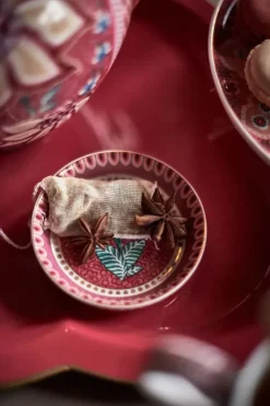 New Pip Studio Flower Festival Teebeutelablage Dunkel Rosa