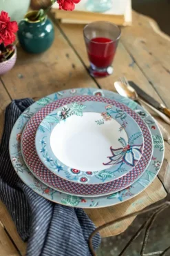 Discount Pip Studio Flower Festival Tiefen Teller Hell 21.5 Cm Blau