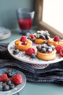 Pip Studio Flower Festival Tortenteller Klein Herz Hell Blau