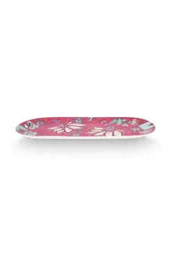 Best Pip Studio Flower Festival Tortenteller Rechteckig Dunkel Rosa