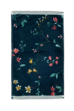 Outlet Pip Studio Gastehandtuch Set/3 Les Fleurs Dunkel 30X50 Cm Blau