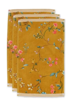Discount Pip Studio Gastehandtuch Set/3 Les Fleurs 30X50 Cm Gelb