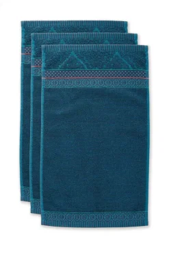 Sale Pip Studio Gastehandtuch Set/3 Soft Zellige Dunkel 30X50 Cm Blau