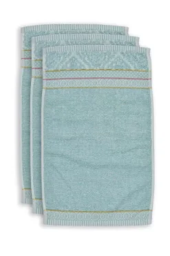 Hot Pip Studio Gastehandtuch Set/3 Soft Zellige 30X50 Cm Blau
