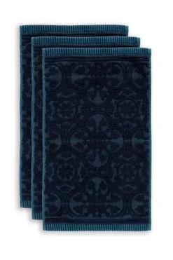 Pip Studio Gastehandtuch Set/3 Tile De Pip Dunkel 30X50 Cm Blau