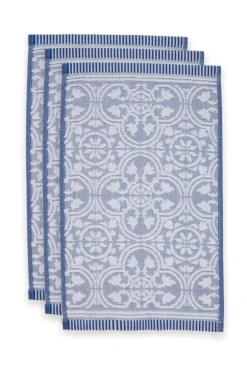 Discount Pip Studio Gastehandtuch Set/3 Tile De Pip 30X50 Cm Blau