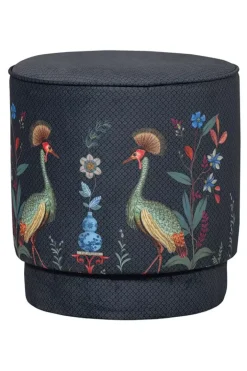 Pip Studio Hocker Medium Flirting Birds Blau