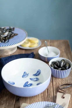 Pip Studio Holzern Servierschale Blau 32 Cm