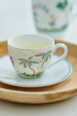 Online Pip Studio Jolie Espresso Tasse & Untertasse Dots Gold Weis