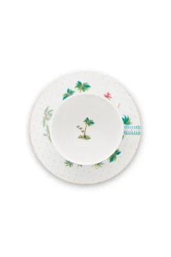 Discount Pip Studio Jolie Set/2 Cappuccino Tasse & Untertasse Dots Gold