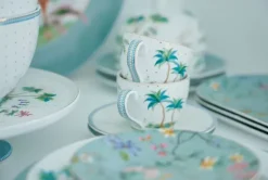 Discount Pip Studio Jolie Set/2 Espresso Tasse & Untertasse Dots Gold Weis