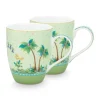 Online Pip Studio Jolie Set/2 Tassen Gross Goldene Punkte Grun
