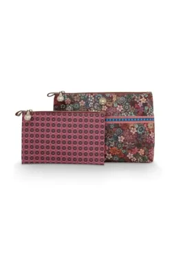 Outlet Pip Studio Kosmetiktasche Combi Gross Tutti I Fiori Rosa