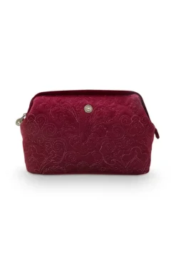 Clearance Pip Studio Kosmetiktasche Extra Gross Samt Quiltey Days Rot