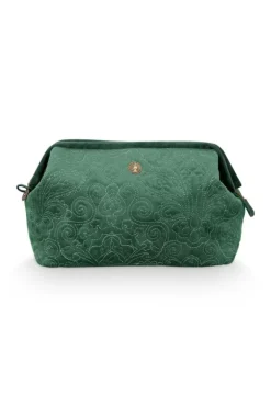 Online Pip Studio Kosmetiktasche Extra Gross Samt Quiltey Days Grun