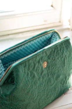 Online Pip Studio Kosmetiktasche Extra Gross Samt Quiltey Days Grun