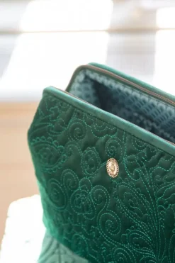Pip Studio Kosmetiktasche Gross Samt Quiltey Days Grun