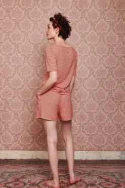 Outlet Pip Studio Kurze Hose Little Sumo Stripe Koralle Rot